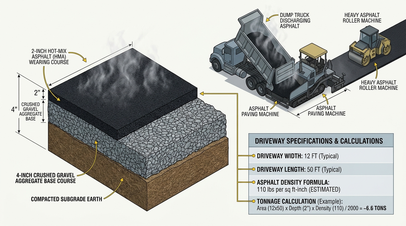Asphalt Driveway Tonnage and Paving Material Guide