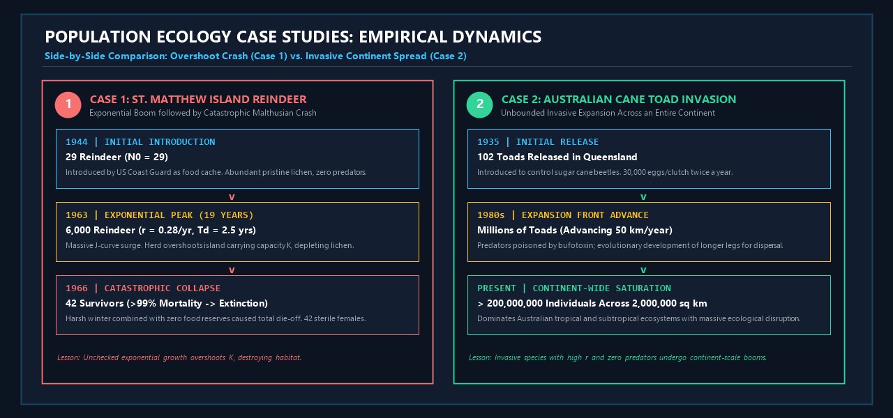 Case 1 and Case 2 Side-by-Side Comparison: St. Matthew Reindeer vs. Australian Cane Toads