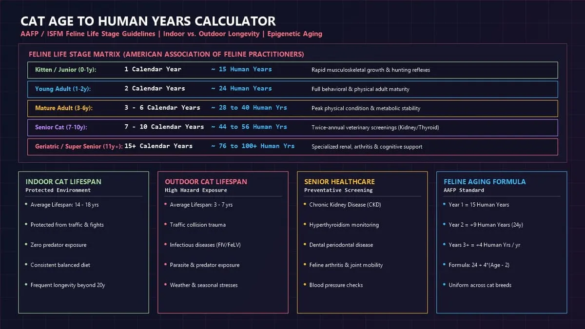 Cat Age to Human Years Calculator Infographic