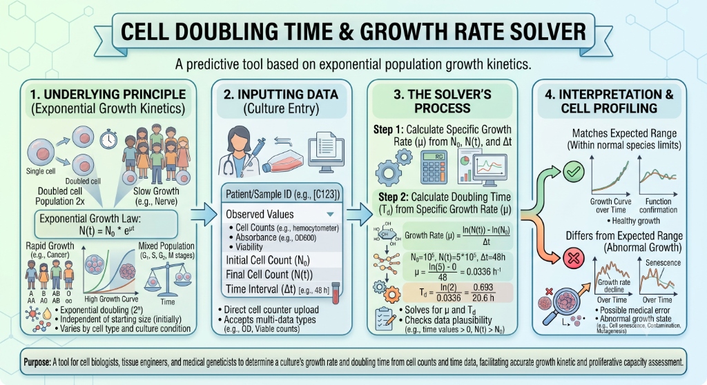 Cell Doubling Time & Growth Rate Solver