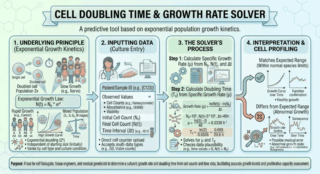 Cell Doubling Time & Growth Rate Solver