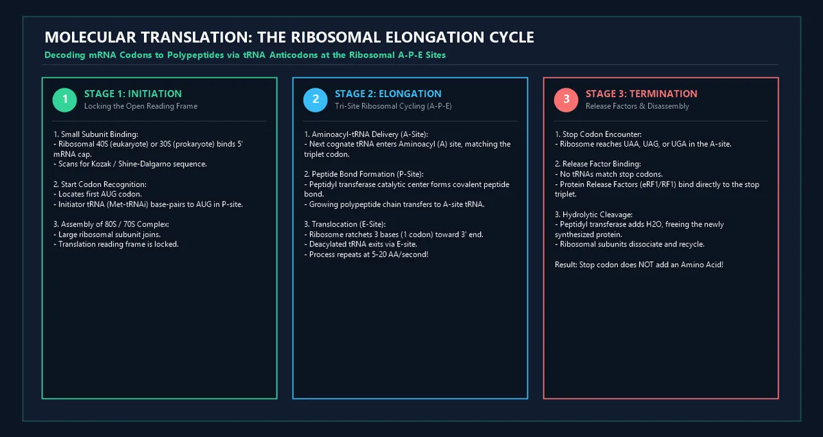 Ribosomal Translation Mechanism: Initiation, Elongation, Termination