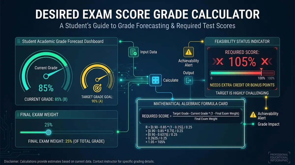 Desired Exam Score Grade Calculator Infographic