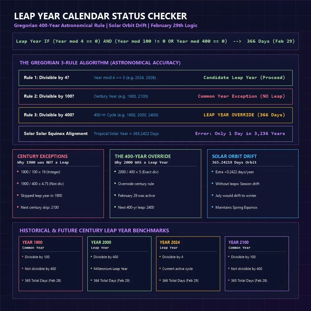 Leap Year Calendar Status Checker Infographic