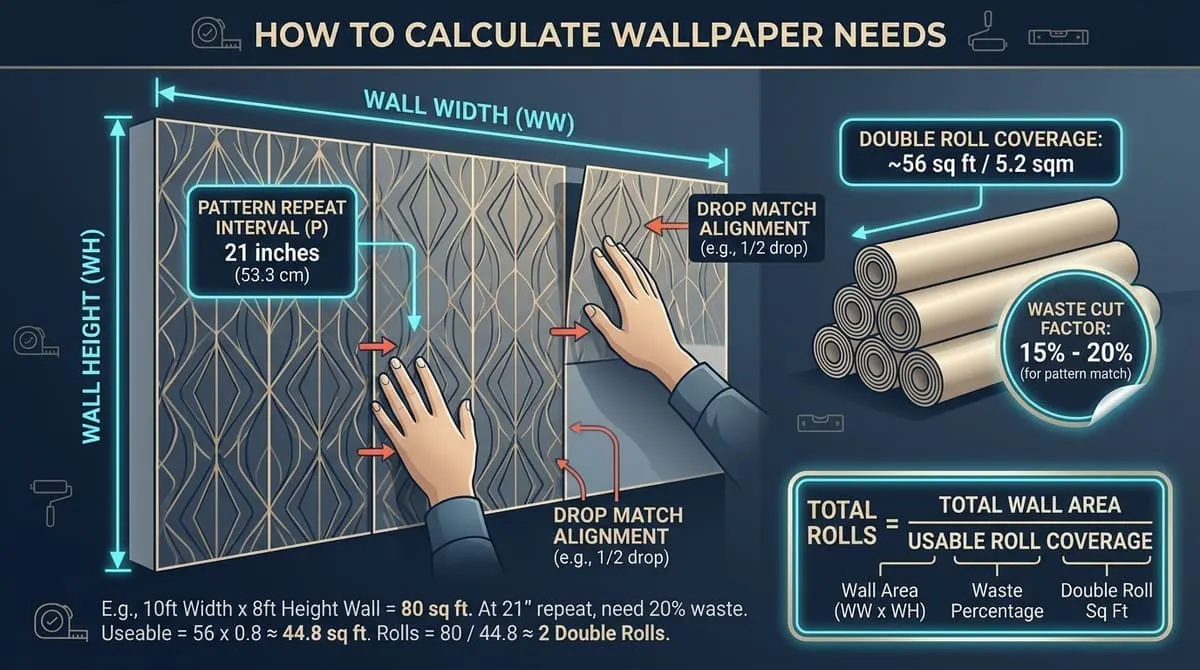 Wallpaper Roll Calculator Infographic