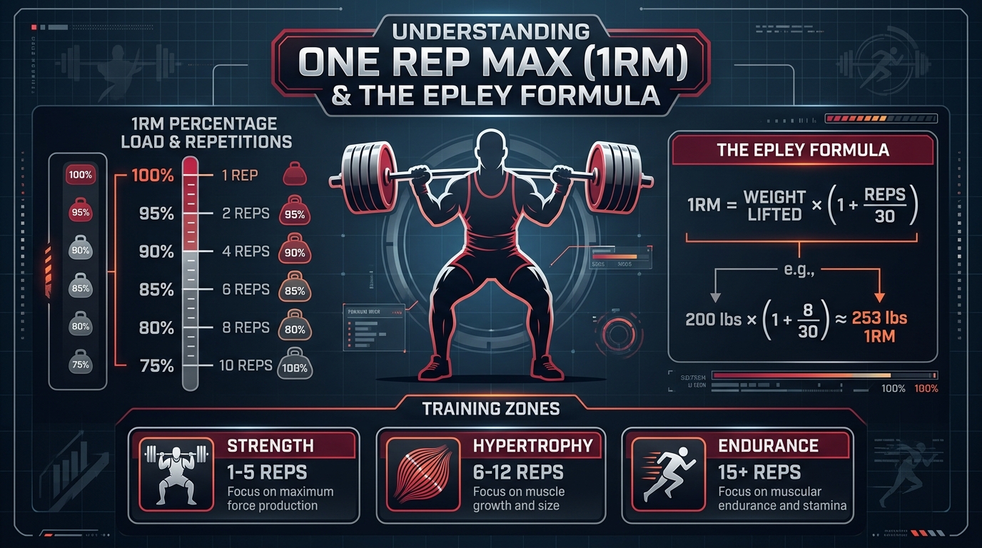Understanding One Rep Max and the Epley Formula Infographic